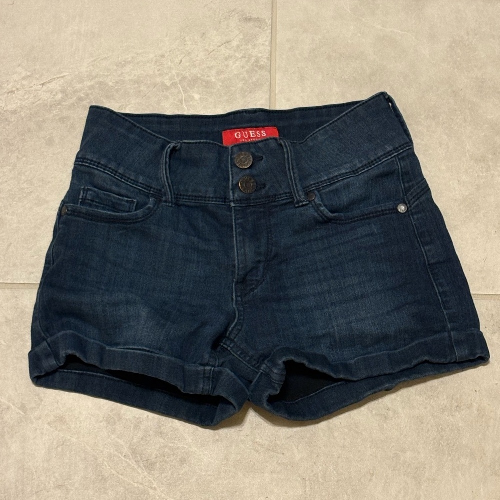 GUESS Women's Deep Blue Jean Shorts